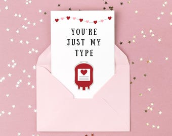 Printable Valentine's Card for Doctors & Nurses, Medical Greeting Card, Doctor Valentine Gift, Blank Inside, Instant Download, Nurse Card