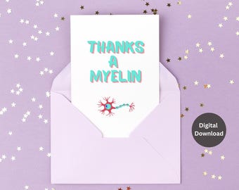 Printable Neurology Thank You Card: Neuro Nurse, Doctor Gift (PDF)