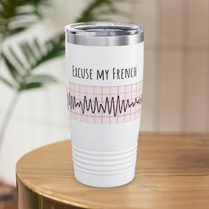 Cardiology Tumbler, New Grad Cardiologist Gift, Heart Surgeon Gift, Cardiology-Themed Gift for Cardiac Doctors and Nurses, Medical Gift Idea