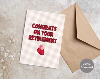 Cardiologist Retirement Card: EKG Heart Design (Digital Download)