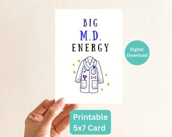 Funny Doctor Graduation Card: Match Day, White Coat (Digital Download)