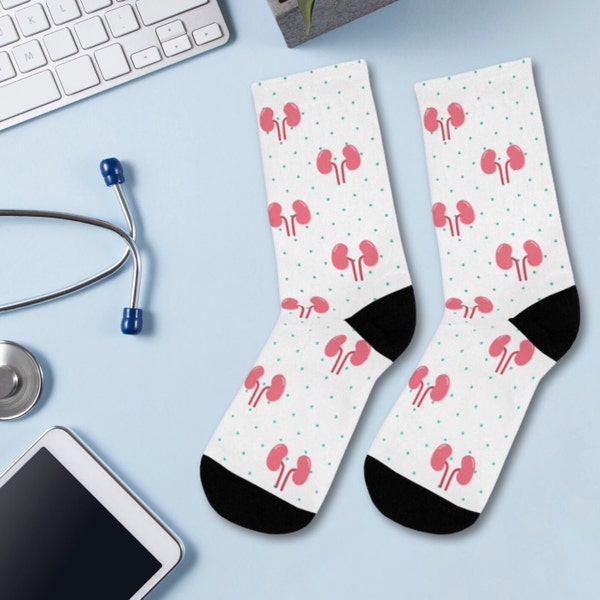 Nephrology socks with Kidneys Urology Nurse gift idea Nephrologist Dialysis nurse gift urologist resident graduation renal anatomy match day