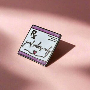 Prescription Pin, Nurse or Doctor Enamel Pin, Medical Student Graduation Gift, Pharmacist Pin for White Coat, Healthcare Coworker