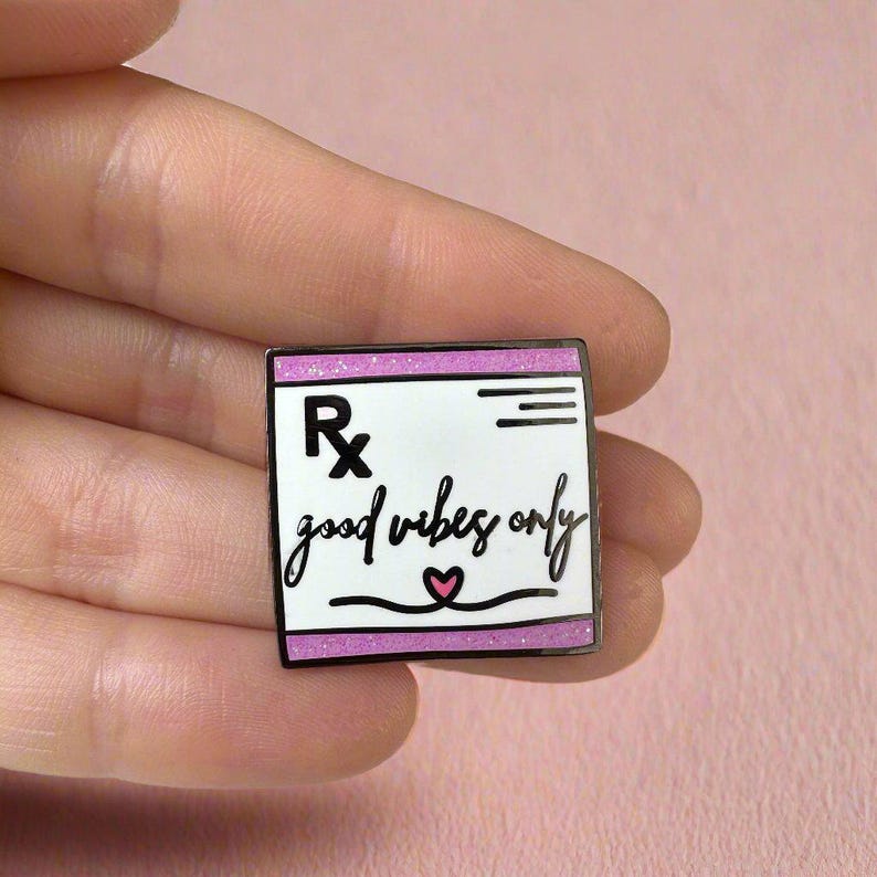 Prescription Pin, Nurse or Doctor Enamel Pin, Medical Student Graduation Gift, Pharmacist Pin for White Coat, Healthcare Coworker