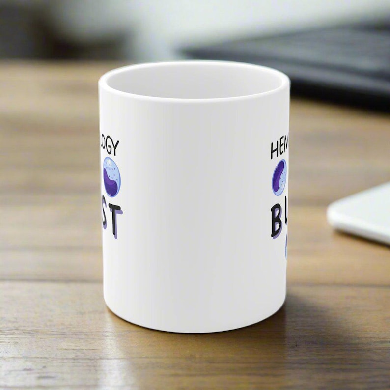 Hematology Mug With Blast Cells Design Heme Onc Doctor Gift Blood Study