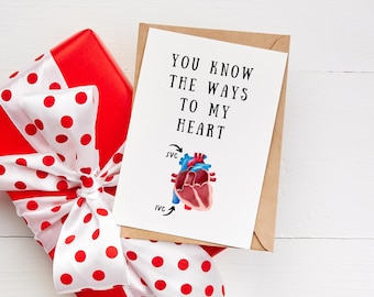 Funny Cardiology Valentine's Day Card: Medical Humor Gift (PDF)