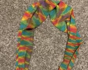 Knitted Rainbow Infinity Scarf