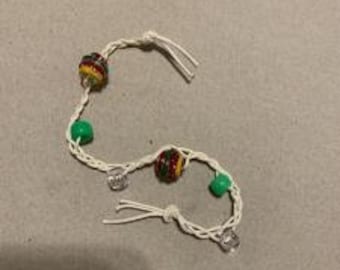 Braccialetto Con Catena All'uncinetto Fatto A Mano Bianco - Gioiell - Foto 8