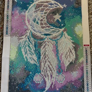 Kaliosy 5D Diamond Painting Feather Dream Catcher by Number Kits, Starry Sky Paint with Diamonds Art DIY Full Drill, Crystal Craft Cross Stitch