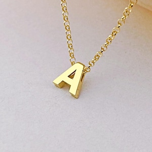 3D-initialhalsband: Personlig blockbokstav, Doc Chain-smycken i sterlingsilver