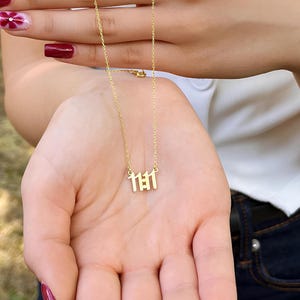 Birth Time Necklace, 1111 Angel Number Necklace, Make A Wish Necklace, Gold Number Necklace, New Beginnings Necklace, Manifestation Necklace