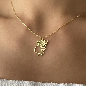 14K Gold Koala Necklace: Wildlife Conservation Charm