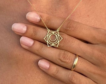 Sakral Chakra Halskette, Chakra Anhänger, spiritueller Schmuck für Frauen, Yoga Geschenk für Mama, Meditation Accessoires, Geschenk Schmuck für Sie