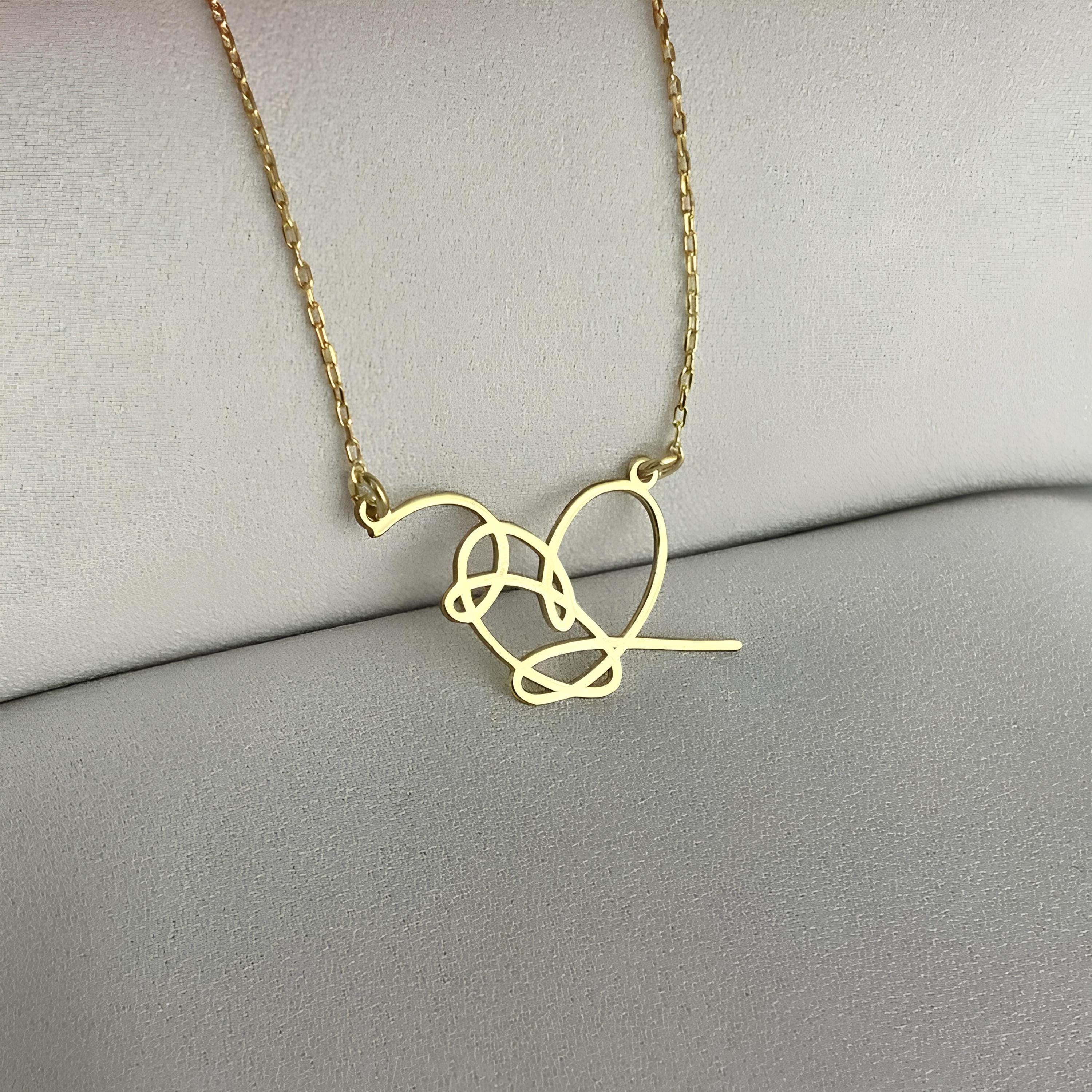 Bts Love Yourself Necklace, K-pop Charm Necklace, Open Heart