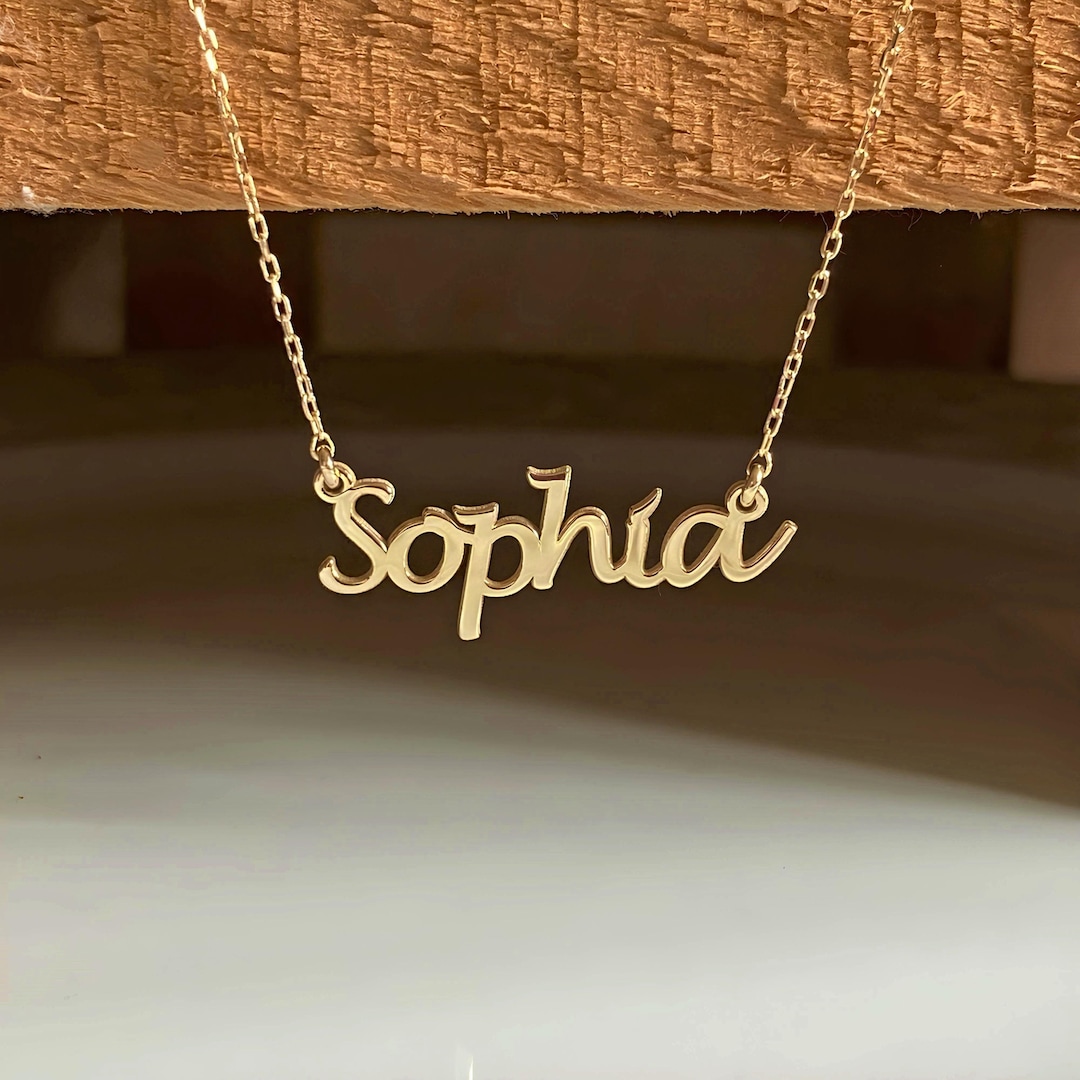 Collana nome, collana nome personalizzato, collana placcata in oro Esmeralda, nome regalo di compleanno personalizzato per bambini con i migliori auguri - Italia