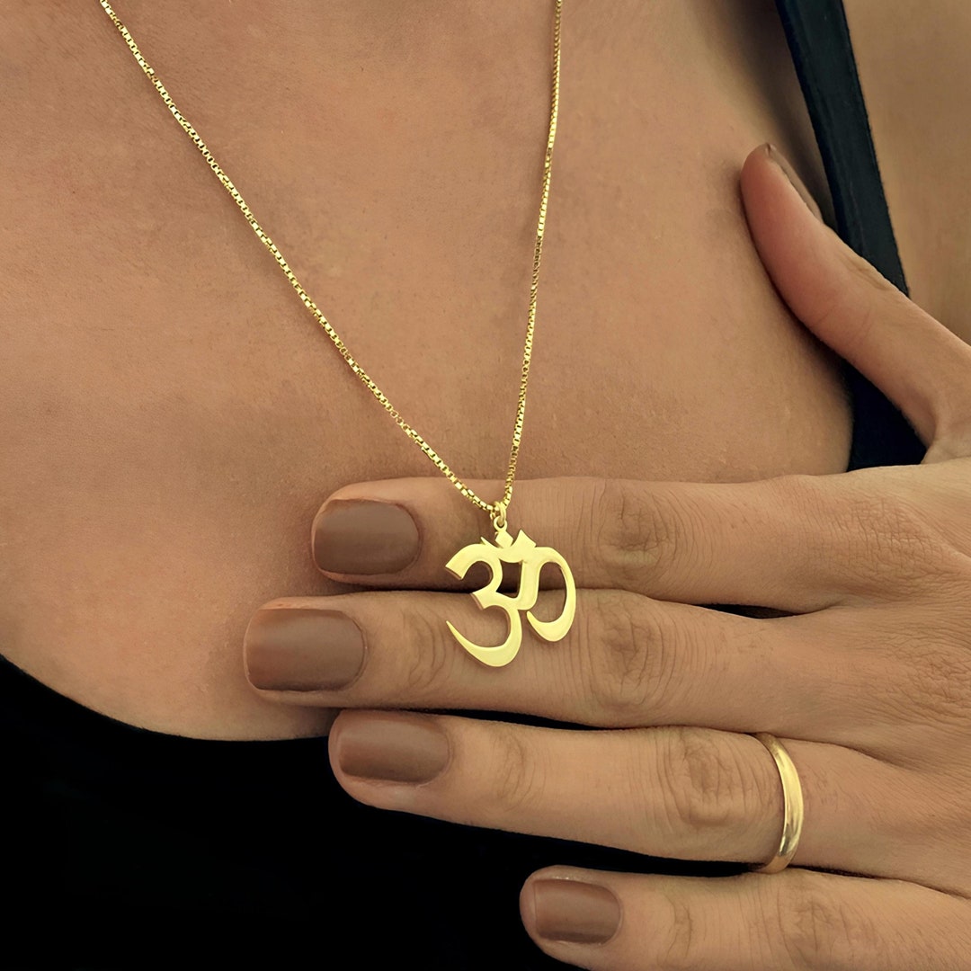 Buy 14K Solid Gold Om Necklace: Spiritual Meditation Pendant