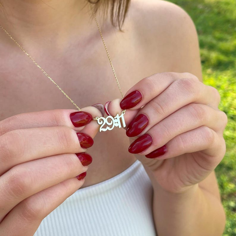14K Gold Personalized Scripture Number Necklace: Sterling Silver Custom Christian Bible Verse Jewelry Bild 9