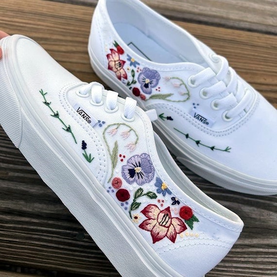 Custom Vans Shoes - Custom White Slip On Shoes for Custom Wedding