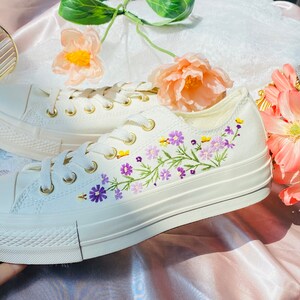 Converse Low Neck Floral Embroidery /floral Embroidery Wedding - Etsy