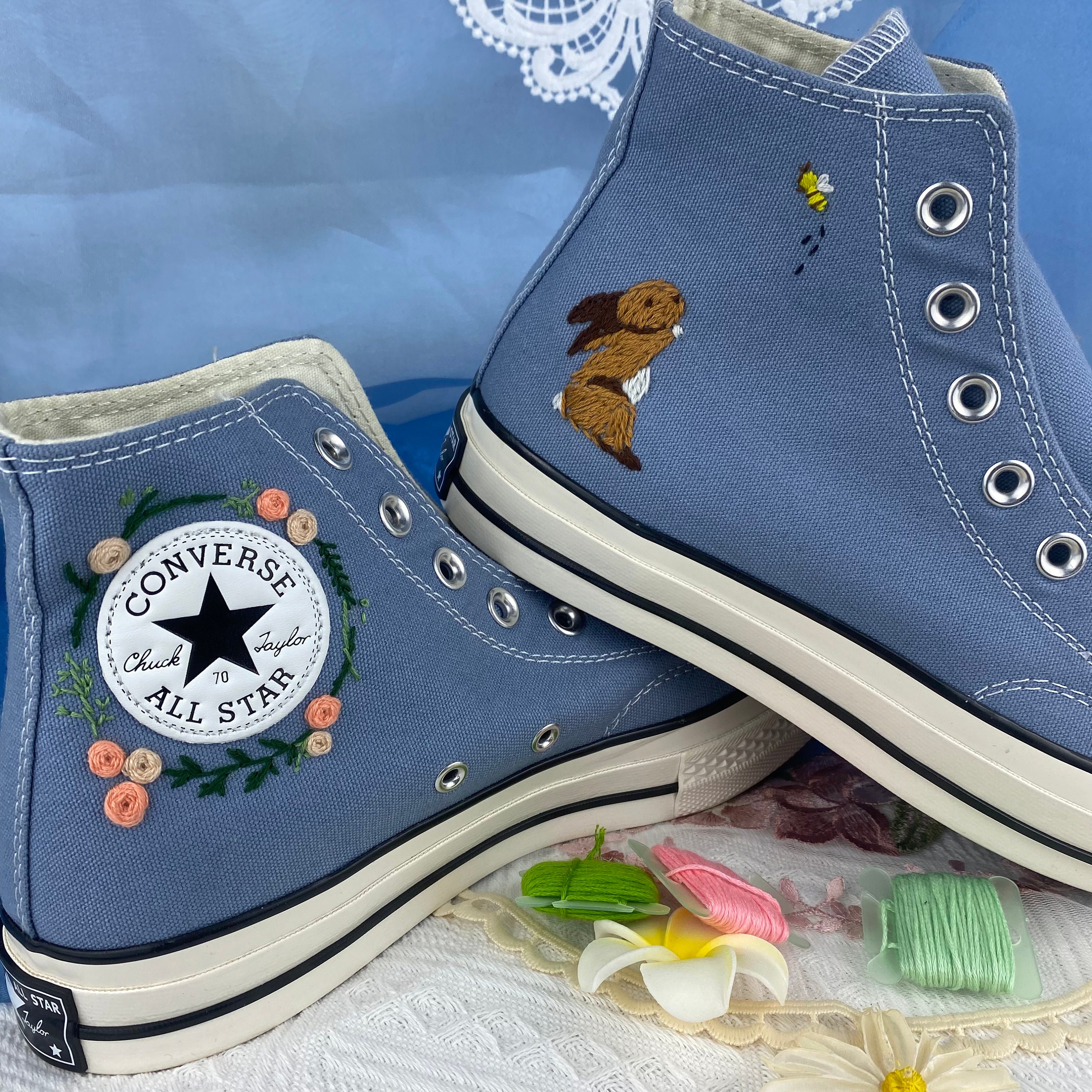 flowered converse sneakers