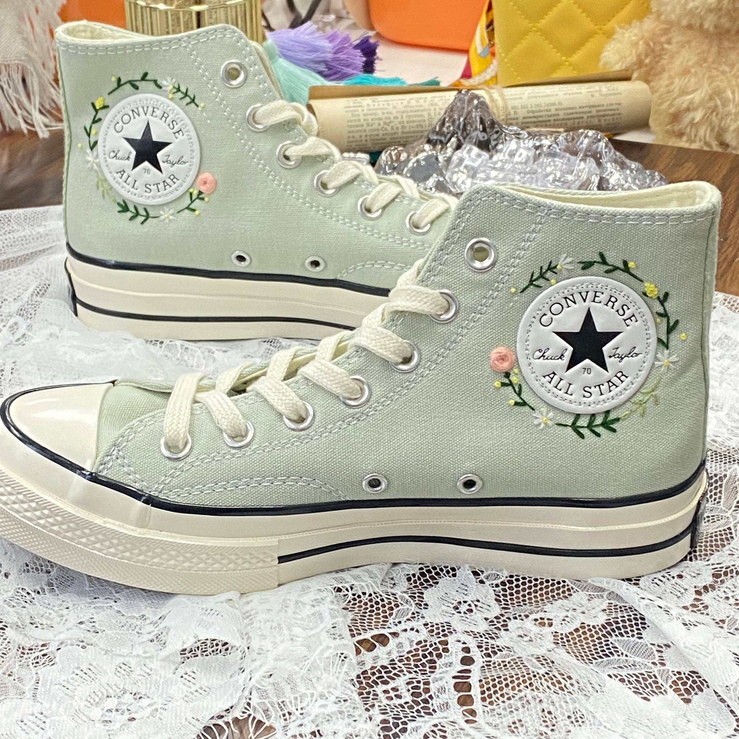 Convesr Chuck Taylor Embroidered Personalized/custom Converse - Etsy