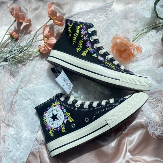 grey floral converse