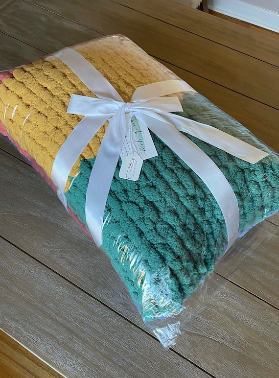 Rainbow Hand Knit Chunky Blanket CHRISTMAS SALE Winter Gift Idea Cozy Soft Colorful Cute Baby Adult Home Couch Arm Bedding Lap Accent Throw Etsy Canada