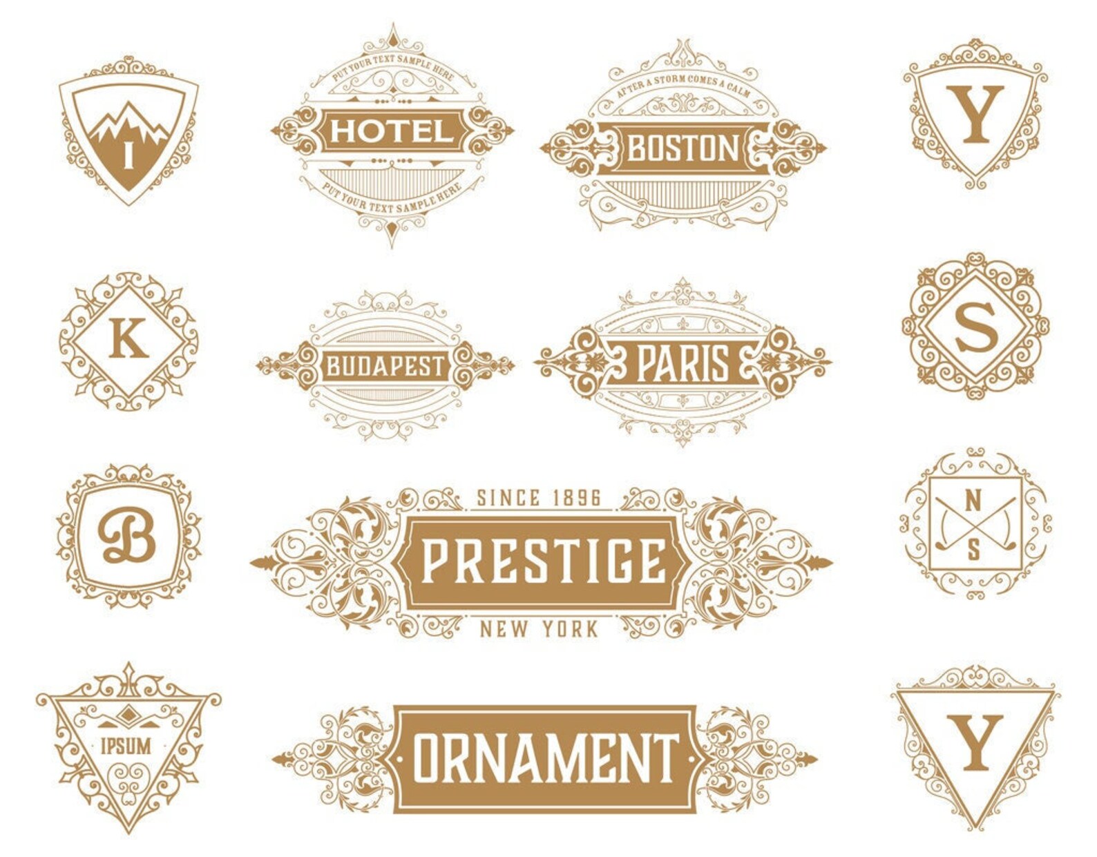 14 Vintage Logo Template Set Free Background Included Etsy