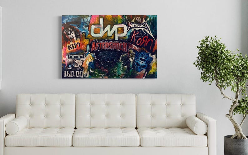 Personalized Pop Art, Memory Piece, Urban Graffiti Street Artwork, Commission Painting