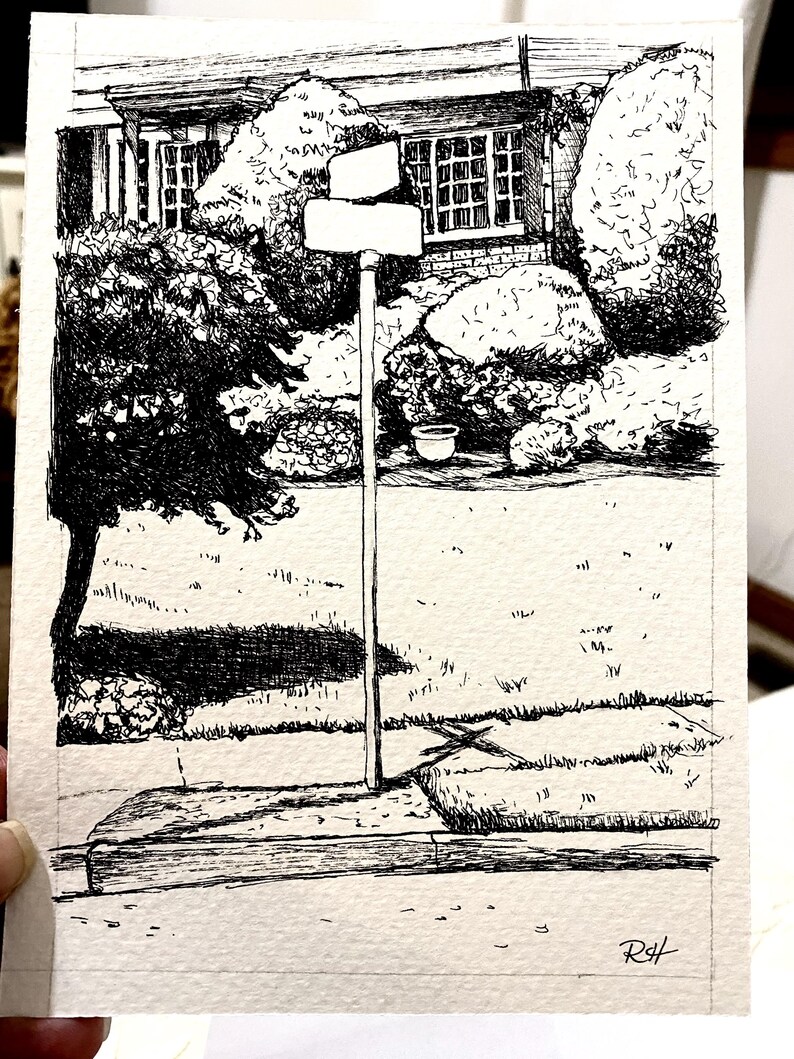 Custom Pen and Ink Building Drawing, Original Home Portrait - Etsy