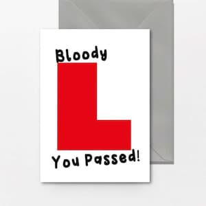 Net geslaagd voor je rijbewijs Bloody L - Je bent geslaagd - geslaagd voor je rijexamen Cadeaus, goed gedaan Gefeliciteerd kaart Mok Onderzetter optie DRIVE05