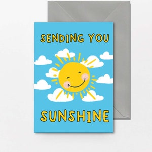 Carte Sending You Sunshine - Carte de rétablissement - Une pensée pour vous - Envoyer de l'amour - Vous me manquez - Récupération G6