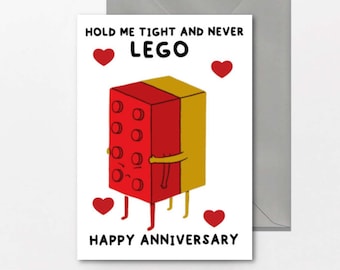 Cute Geeky Anniversary Card - Never Lego - Cute Funny Anniversary card | Wife, Girlfriend | Husband, Boyfriend | For Him ,For Her | - A999