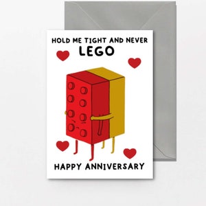 Cute Geeky Anniversary Card - Never Lego - Cute Funny Anniversary card | Wife, Girlfriend | Husband, Boyfriend | For Him ,For Her | - A999