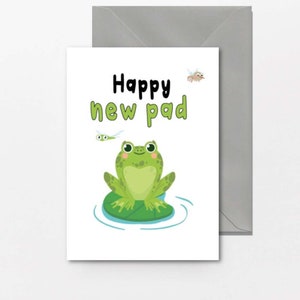 GELUKKIG NIEUW PAD! Nieuwe huiskaart, kikker, verhuizen, buren, housewarming, gefeliciteerd, kaart H8