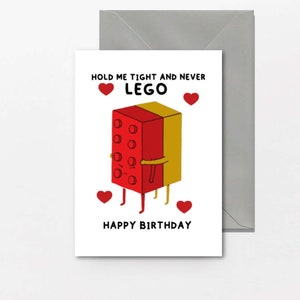 Cute Geeky Birthday Card - Never Lego - Cute Funny Birthday card | For her | For him | Pun | - C999