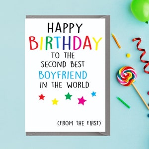 Secondo miglior fidanzato gay biglietto di auguri - biglietto LGBTQIA - biglietto dello stesso sesso - biglietto lesbico - biglietto queer - biglietto gay - biglietto LGBT L16