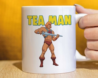 He Man Mug, He Man parody, 80&#39;s Cartoon ,  Retro, Nerdy, Work Mug - Tea Man CMUG32