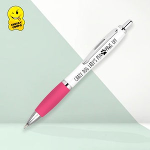 Pluma divertida / Pluma para mascotas / Pluma de broma / Pluma novedosa / Pluma para ella / - Crazy Dog Ladies Pen - PEN-61