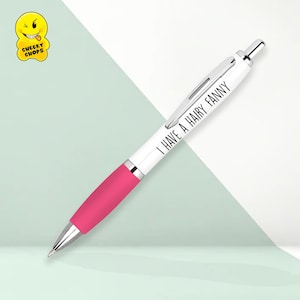 Pluma divertida / Pluma grosera / Pluma ofensiva / Pluma novedosa / Pluma para él / Pluma para ella / Papelería grosera - Tengo un trasero peludo - PEN-12