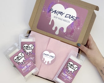 Fairy Dust Wax Melt gift set - Wanky Candle's Melt Downs | For her, gift for best friend, Letter Box Gift, handmade soy wax melts - MDWM32