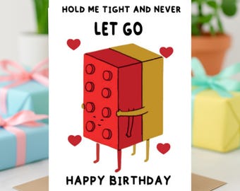 Cute Geeky Birthday Card - Never let go  - Cute Funny Birthday card | For her | For him | Pun | - C999