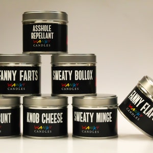Wanky Candle, Rude Candle for her, Vanilla scented Tin Candle, Sassy Candle Gift