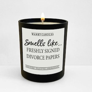 Vela de divórcio Wanky Candle, Rude Candle, Presente de divórcio, Presentes para mulheres divorciadas, Divorciada engraçada, Papéis de divórcio recém-assinados WCBJ95