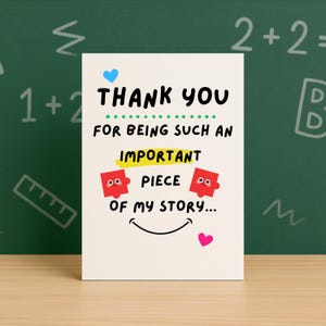 Thank You Card – Teacher Appreciation, Best Friend, Mentor, End of School, Personalised Thank You For Being Part of My Story K51