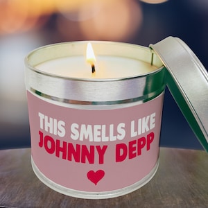 Johnny Depp candle, Johnny Depp Fan, Johnny Depp Gift, Candle gift Johnny Depp, Gift for her, Gift for him, candle gift