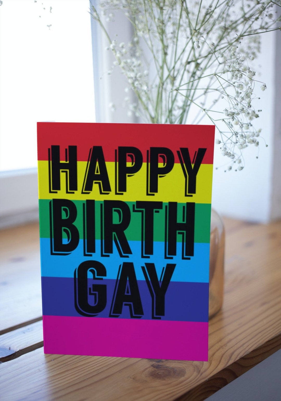Happy Birthgay LGBTQIA Gay Greeting Card LGBTQIA Card Etsy