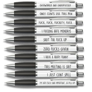 SWEARY PENS / Funny Rude Pens / Adults Only / Can't Be Arsd 