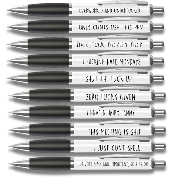 The Pen Pack Funny Pens ,  Rude Pens, Offensive Pens,  Novelty Pens , Pen for him | Pens for her | Rude Stationery