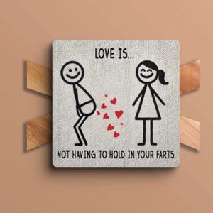Funny Love Is Coaster - Valentine&#39;s, Anniversary Birthday For Him For Her Joke, - COASTER30